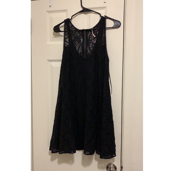 Free People Dresses & Skirts - Free People Black Lace Skater Dress
